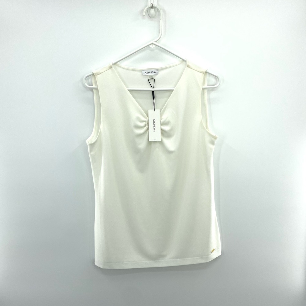 Calvin Klein Sleeveless ‘White’ Blouse Woman’s Size Medium